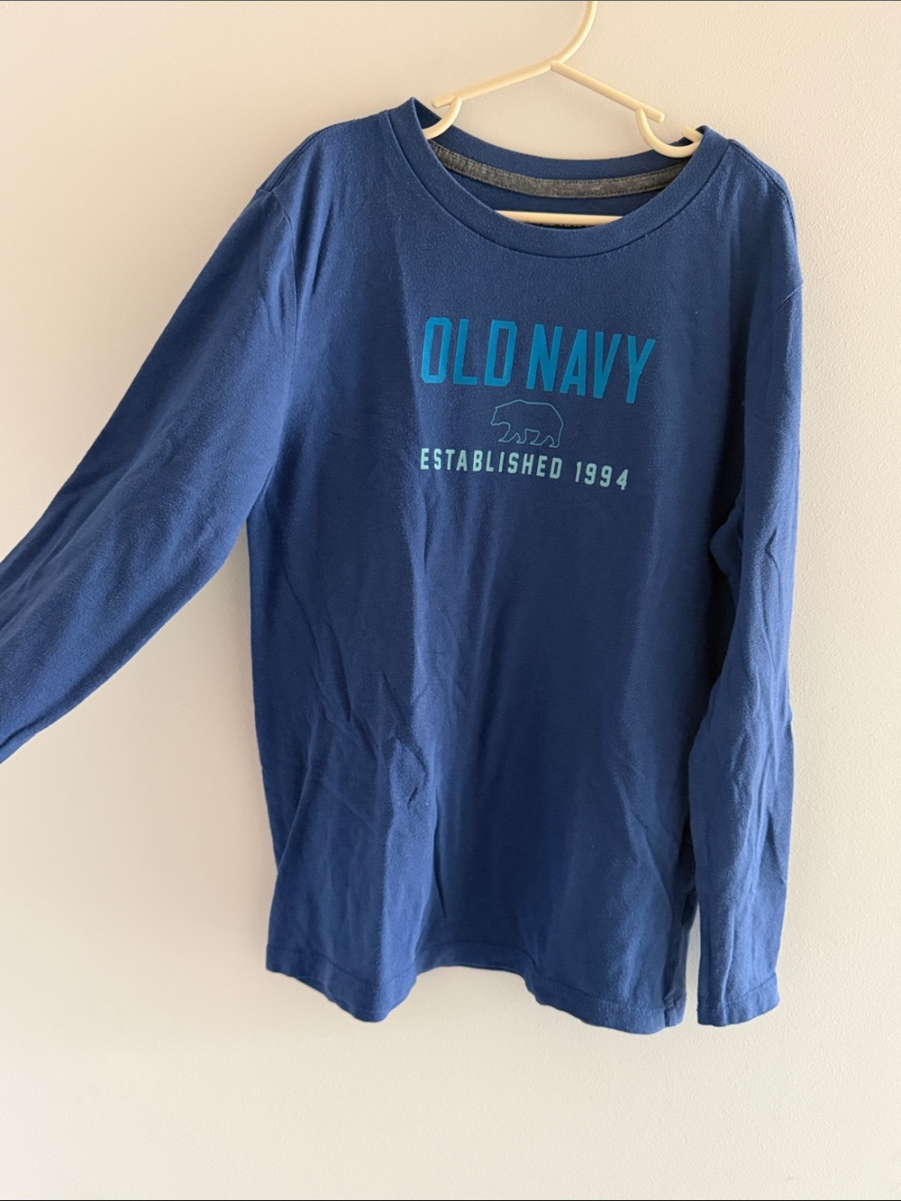 10 for $20❤️ Old Navy Navy Blue Long-Sleeve Logo Tee